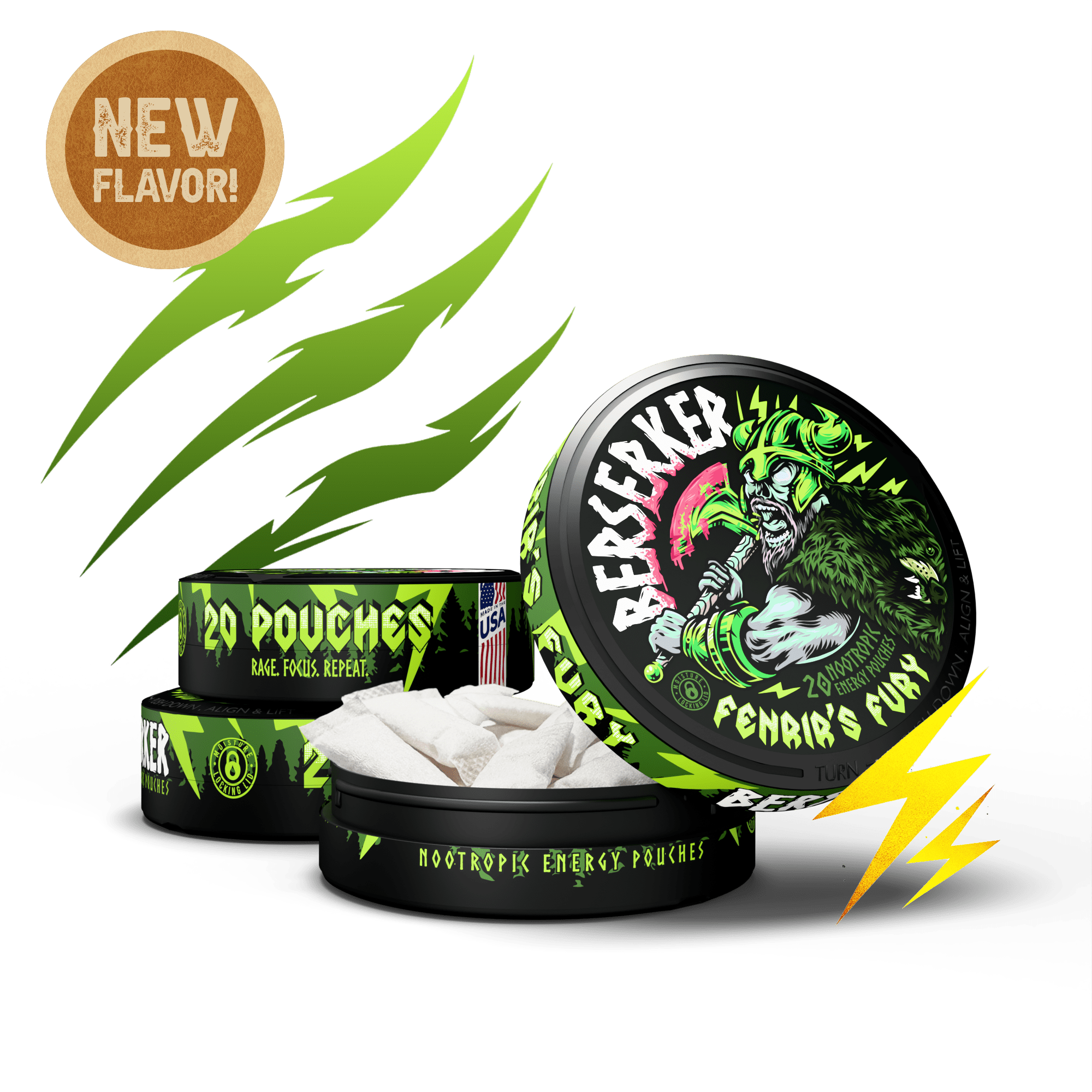 Berserker Fenrir's Fury Caffeine Pouches - Zyn Alternative