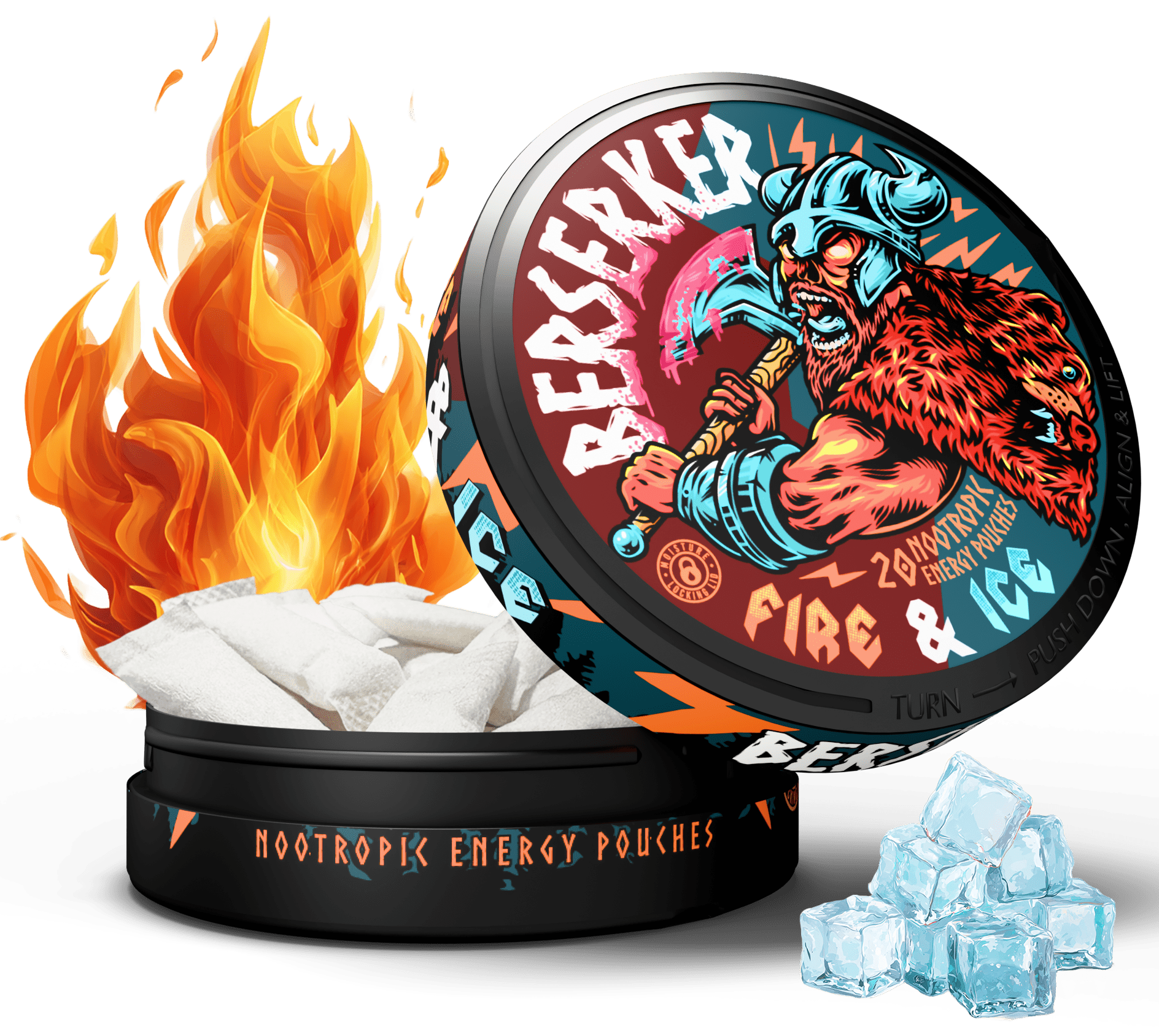 Berserker Winterberry Caffeine Pouches - Zyn Alternative – Outlaw