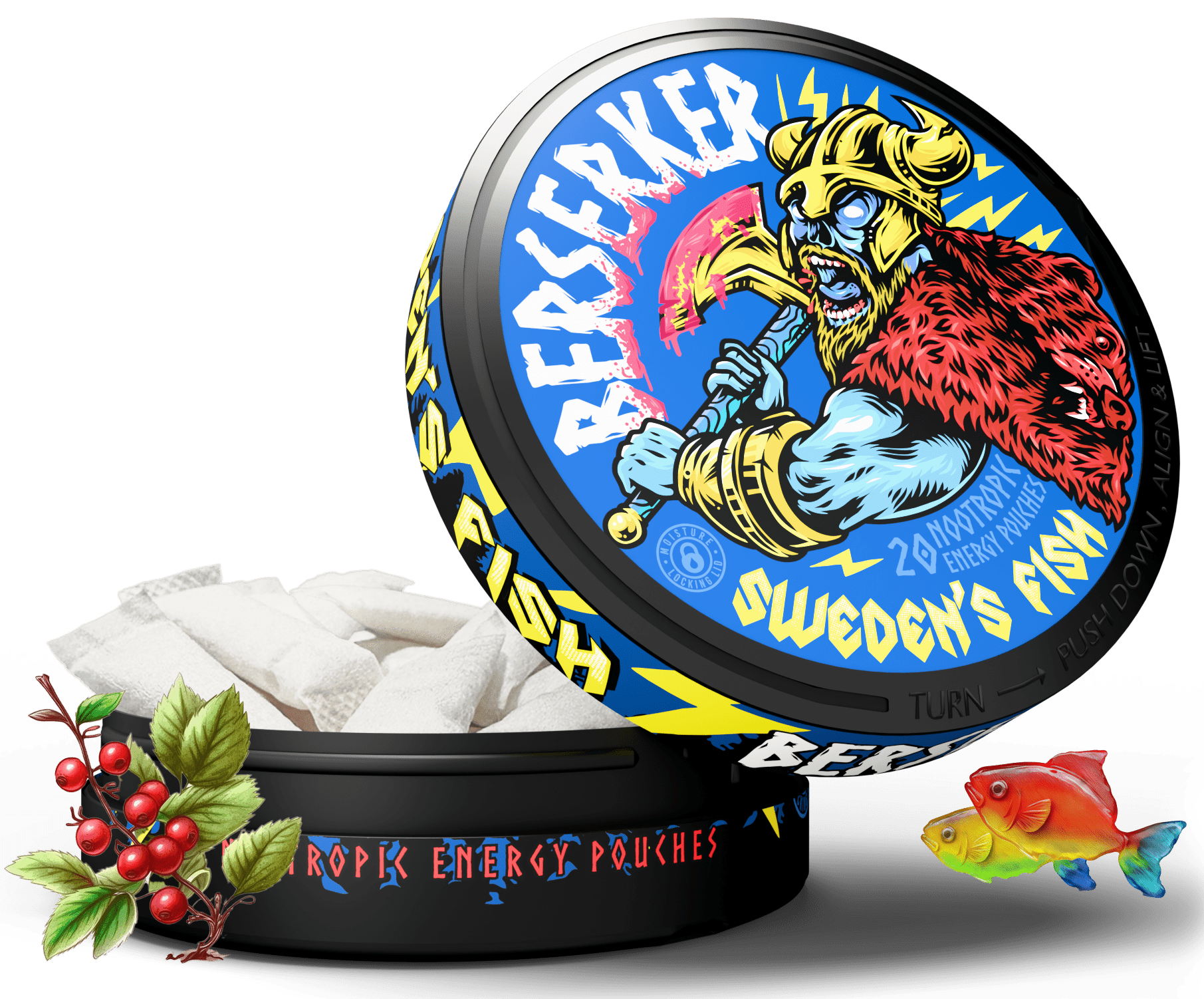 ケ*ウ様 Butcher ProductS Berserker Sweden's Fish Caffeine Pouches - Zyn Alternative