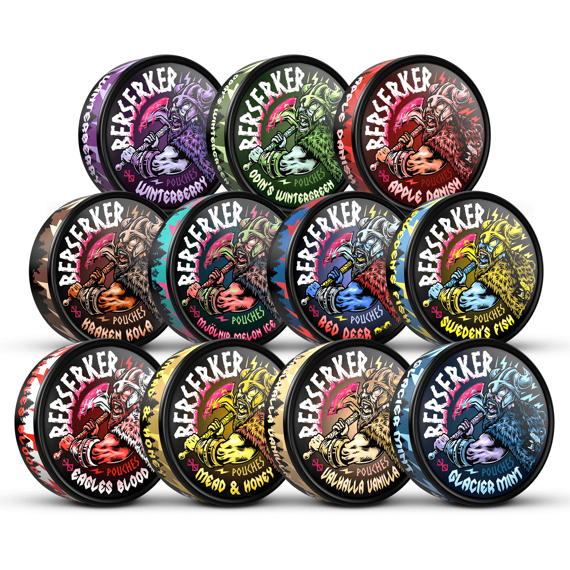 Berserker Caffeine Pouches - Sampler 11 Pack – Outlaw Dip Company Inc.