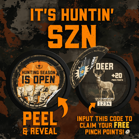 Hunting-themed product with 'It's Huntin' SZN' text and hunting season open message.