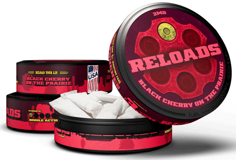 Reloads Black Cherry on the Prairie Pouches - Outlaw Dip Company Inc.