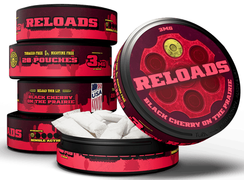 Reloads Black Cherry on the Prairie Pouches - Outlaw Dip Company Inc.