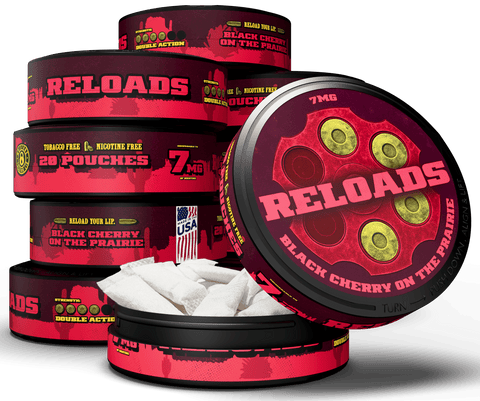 Reloads Black Cherry on the Prairie Pouches - Outlaw Dip Company Inc.