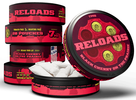 Reloads Black Cherry on the Prairie Pouches - Outlaw Dip Company Inc.