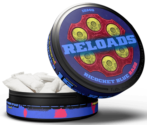 Reloads Ricochet Blue Razz Pouches - Single - Outlaw Dip Company Inc.