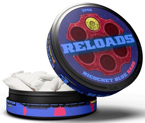 Reloads Ricochet Blue Razz Pouches - Single - Outlaw Dip Company Inc.