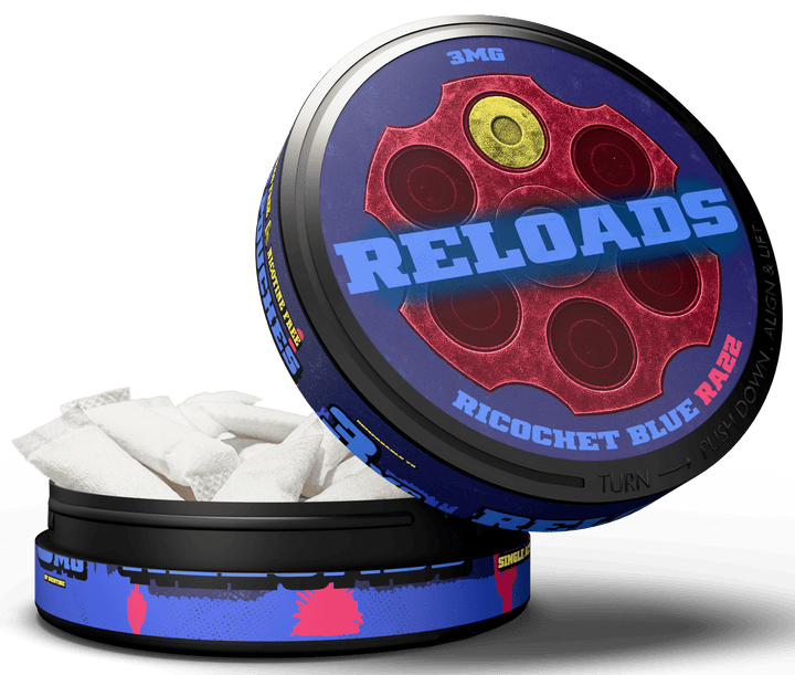 Reloads Ricochet Blue Razz Pouches