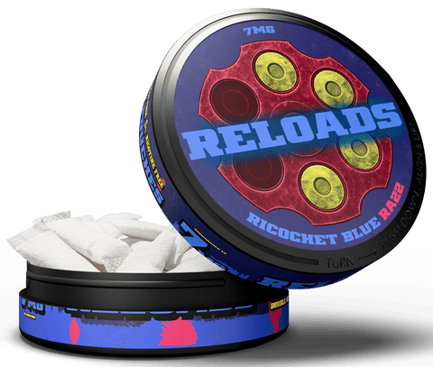 Reloads Ricochet Blue Razz Pouches - Single - Outlaw Dip Company Inc.