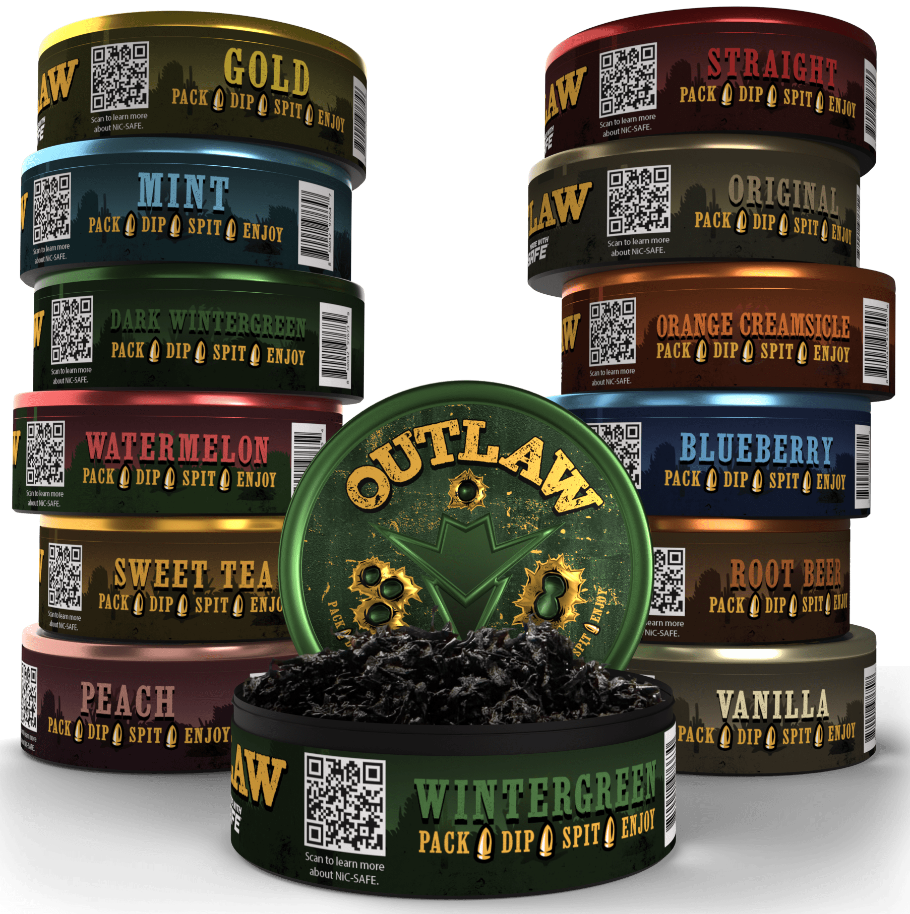 Outlaw Fat Cut Sampler 13 Pack [All Flavors] – Outlaw Dip Company Inc.