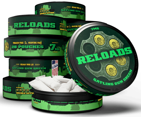 Reloads Gatling Gun Wintergreen Pouches - Outlaw Dip Company Inc.