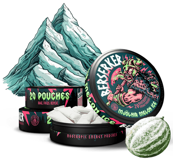 Berserker Mjolnir Melon Ice Caffeine Pouches - Zyn Alternative