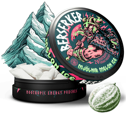 Berserker Mjolnir Melon Ice Caffeine Pouches - Zyn Alternative Berserker Mjolnir Melon Ice Caffeine Pouches - Zyn Alternative