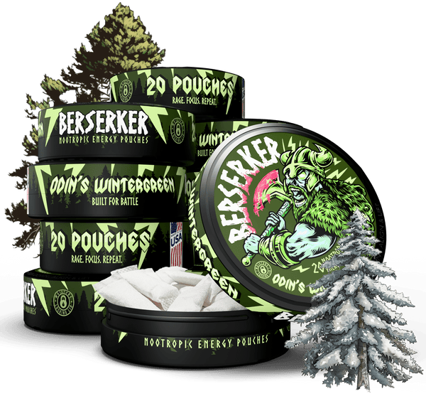 Berserker Odin's Wintergreen Caffeine Pouches - Zyn Alternative