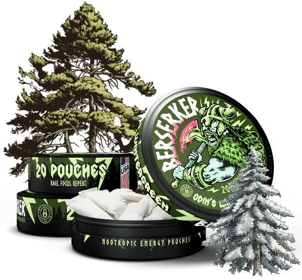 Berserker Odin's Wintergreen Caffeine Pouches - Zyn Alternative