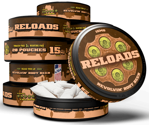 Reloads Revolvin' Root Beer Pouches - Outlaw Dip Company Inc.