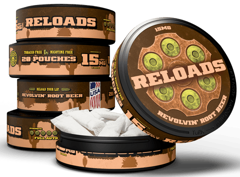 Reloads Revolvin' Root Beer Pouches - Outlaw Dip Company Inc.