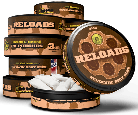 Reloads Revolvin' Root Beer Pouches - Outlaw Dip Company Inc.