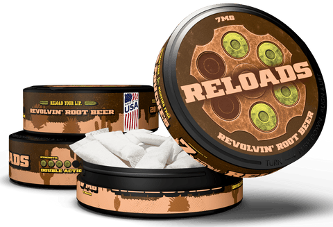 Reloads Revolvin' Root Beer Pouches - Outlaw Dip Company Inc.