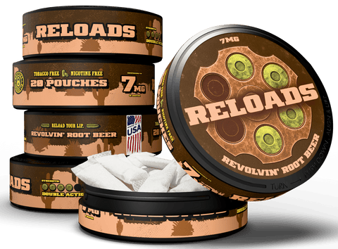 Reloads Revolvin' Root Beer Pouches - Outlaw Dip Company Inc.
