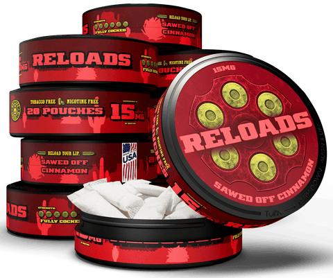 Reloads Sawed-Off Cinnamon Pouches - Outlaw Dip Company Inc.