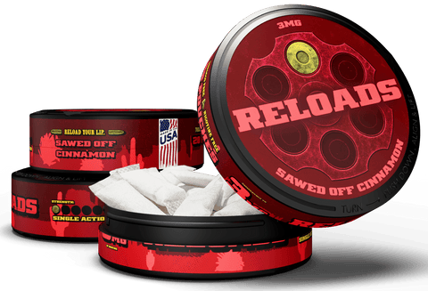 Reloads Sawed-Off Cinnamon Pouches - Outlaw Dip Company Inc.