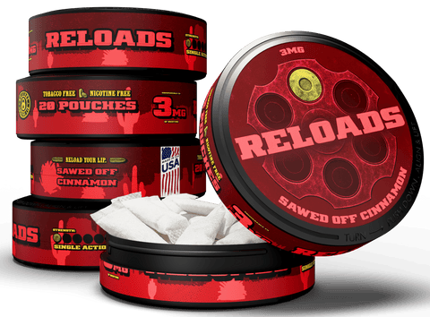 Reloads Sawed-Off Cinnamon Pouches - Outlaw Dip Company Inc.