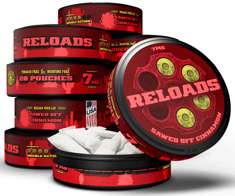 Reloads Sawed-Off Cinnamon Pouches - Outlaw Dip Company Inc.