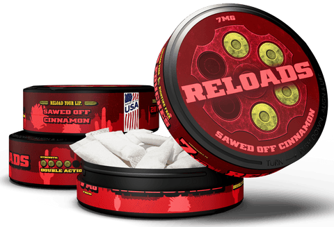 Reloads Sawed-Off Cinnamon Pouches - Outlaw Dip Company Inc.