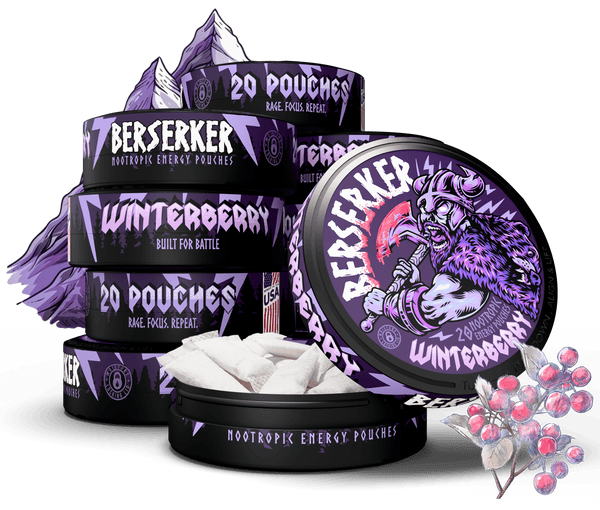 berry ꕤ︎︎·͜· Berserker Winterberry Caffeine Pouches - Zyn Alternative – Outlaw