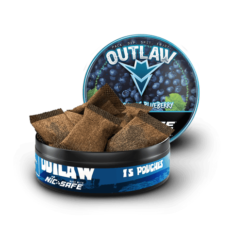 Outlaw Blueberry Pouches with NiC-SAFE™ Dip Can